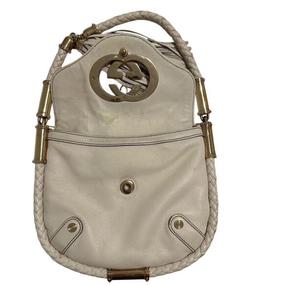 Gucci Cream Leather Britt Shoulder Bag with Gold Hardware - Picture 5 of 16
